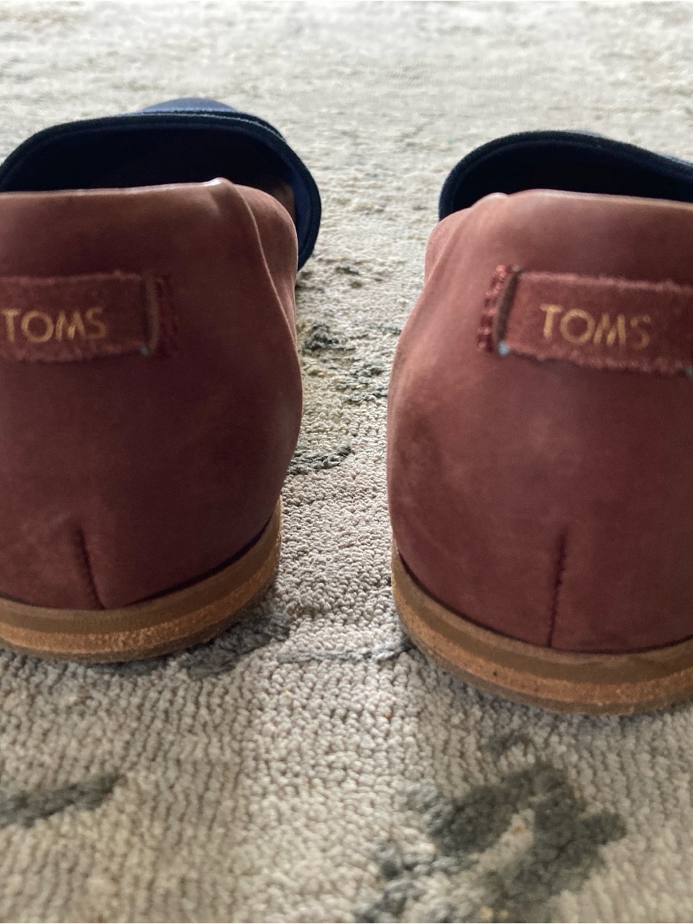 Toms Two-Tone D'Orsay Flats - Navy and Brown leather - Picture 5 of 5